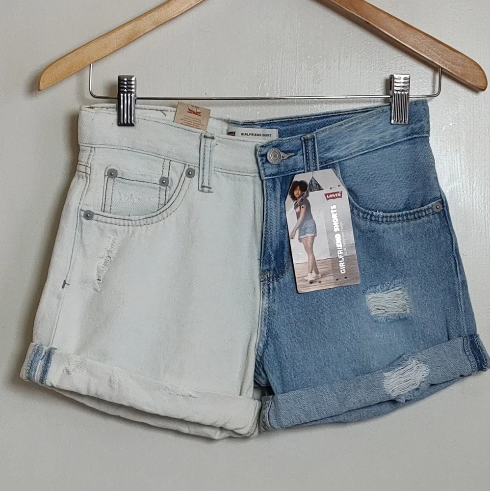 Levi's Girl's Two-Tone Denim Girlfriend Shorts